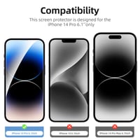 NEW'C iPhone 14 Pro (6,1") Tvrdené sklo na displej – tvrdosť 9H, ultratenké 0,33 mm, odolné proti poškriabaniu, HD, balenie 3 ks 3
