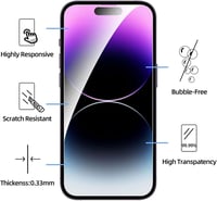 NEW'C iPhone 14 Pro Max (6,7") edzett üveg kijelzővédő 9H, 0,33 mm - 3 db 3