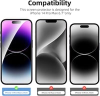 NEW'C iPhone 14 Pro Max (6,7") edzett üveg kijelzővédő 9H, 0,33 mm - 3 db 2