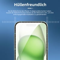 Folie de protecție din sticlă securizată și protecție pentru cameră New'C pentru iPhone 15 7