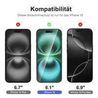 NEW'C Tvrdené sklo na iPhone 16 6,1" (2 ks) + Ochranné sklo na fotoaparát (2 ks) – tvrdosť 9H, odolné proti poškriabaniu 2
