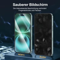 NEW'C Tvrdené sklo na iPhone 16 6,1" (2 ks) + Ochranné sklo na fotoaparát (2 ks) – tvrdosť 9H, odolné proti poškriabaniu 5