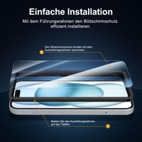 NEW'C tvrdené sklo na displej pre iPhone 16 a iPhone 15 (6,1 palca) – 3 ks – tvrdosť 9H, HD priehľadnosť, odolnosť proti poškriabaniu, s inštalačným nástrojom 3