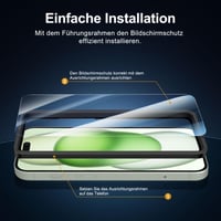 Folie de protecție din sticlă securizată NEW'C pentru iPhone 16 Plus / 15 Plus (6,7") - Pachet de 3 bucăți, duritate 9H, HD, rezistentă la zgârieturi, transparentă 3