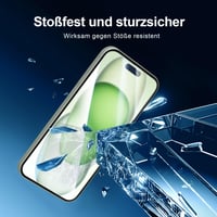 Folie de protecție din sticlă securizată NEW'C pentru iPhone 16 Plus / 15 Plus (6,7") - Pachet de 3 bucăți, duritate 9H, HD, rezistentă la zgârieturi, transparentă 6