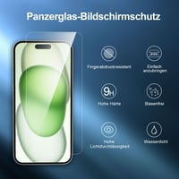 Folie de protecție din sticlă securizată NEW'C pentru iPhone 16 Plus / 15 Plus (6,7") - Pachet de 3 bucăți, duritate 9H, HD, rezistentă la zgârieturi, transparentă 4