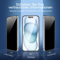 NEW'C iPhone 16 Plus / 15 Plus (6,7") ochranné tvrdené sklo na displej Privacy Anti-Spy, odolné voči poškriabaniu, jednoduchá aplikácia, 3 ks 4