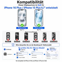 NEW'C iPhone 16 Plus / 15 Plus (6,7") ochranné tvrdené sklo na displej Privacy Anti-Spy, odolné voči poškriabaniu, jednoduchá aplikácia, 3 ks 2