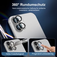 Protecție ecran din sticlă securizată New'C pentru iPhone 16 Plus cu protecție pentru cameră 4