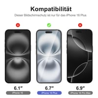 Protecție ecran din sticlă securizată New'C pentru iPhone 16 Plus cu protecție pentru cameră 2