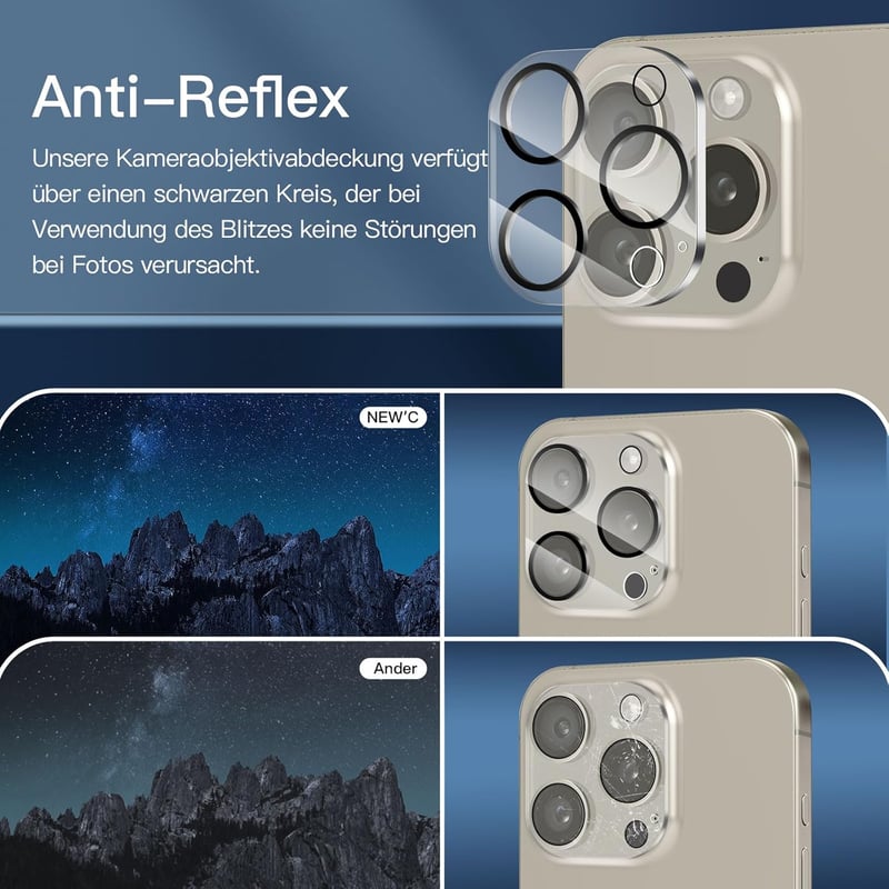 NEW'C iPhone 16 Pro Üvegfólia Szett 2db Adatvédelmi + 2db Kamera Védelem - 16 Pro 6,3 Zoll, black
