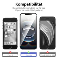 NEW'C Tvrdené sklo na iPhone 16e (6,1") – 3 ks v balení, tvrdosť 9H, odolné proti poškriabaniu, bez bubliniek, ultra čisté, 0,33 mm 2
