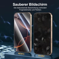 NEW'C Tvrdené sklo na displej pre iPhone 17, 17 Pro a 16 Pro (6,3") – tvrdosť 9H, HD priehľadnosť, odolné proti poškriabaniu, s inštalačným nástrojom – 3 ks 5