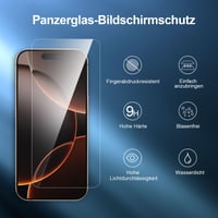 NEW'C Tvrdené sklo na displej pre iPhone 17, 17 Pro a 16 Pro (6,3") – tvrdosť 9H, HD priehľadnosť, odolné proti poškriabaniu, s inštalačným nástrojom – 3 ks 4