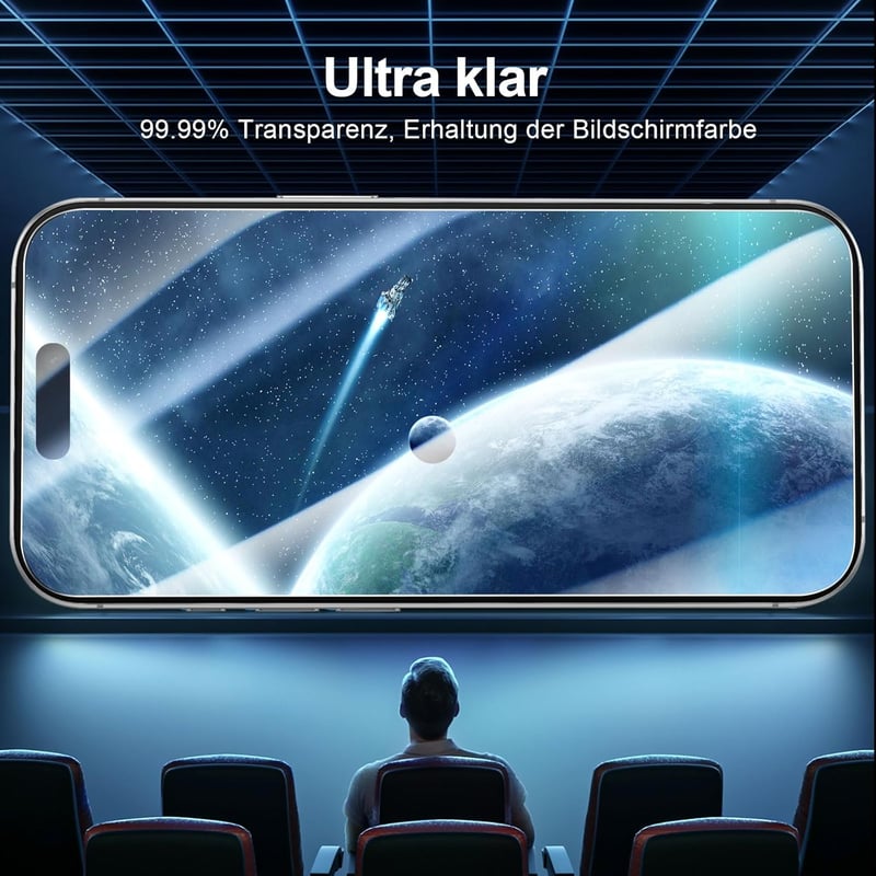 NEW'C iPhone 17 Pro Max / 16 Pro Max edzett üveg képernyővédő 9H keménység 3db - 17 Pro Max /16 Pro Max 6,9 Zoll, transparent