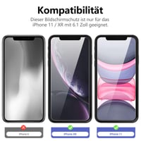 NEW'C Ochranné tvrdené sklo na iPhone 11 a iPhone XR, 28-stupňový uhol ochrany súkromia, tvrdosť 9H, bez bublín, 3 ks 2