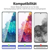 NEW'C Ochranné tvrdené sklo na Samsung Galaxy S20 FE / S20 FE 5G, 3 ks – tvrdosť 9H, hrúbka 0,33 mm, ultra priehľadné, bez vzduchových bublín, HD fólia 2