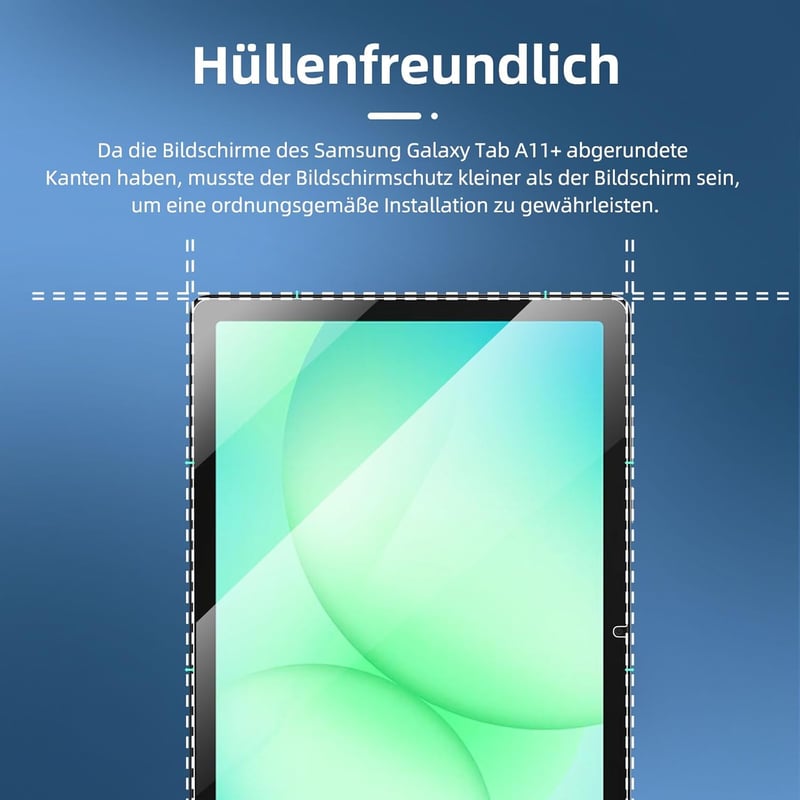 NEW'C Samsung Galaxy Tab A11+ üvegfólia 2db, 9H keménység, HD tiszta képernyővédő - A11+ 11 Zoll, transparent