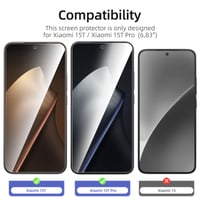 NEW'C Tvrdené sklo na Xiaomi 15T a 15T Pro (6,83 palca) – 3 ks, tvrdosť 9H, odolné proti poškriabaniu, bez bublín, ultratenké 0,33 mm 2