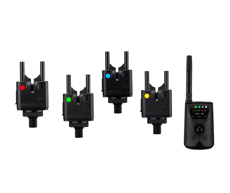 New Direction Tackle N1 4+1 Bežični Set Signalizatora Ugriza | USB Punjenje | Upravljanje putem Pametnog Telefona | Prijemnik s Ekranom | 5 LED Boja