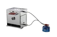 New Direction Tackle Rozsdamentes Acél Hordozható Gázfőző - Multifunkciós Kemping Tűzhely és BBQ Grill Sütő Horgászathoz és Kültéri Kirándul 2