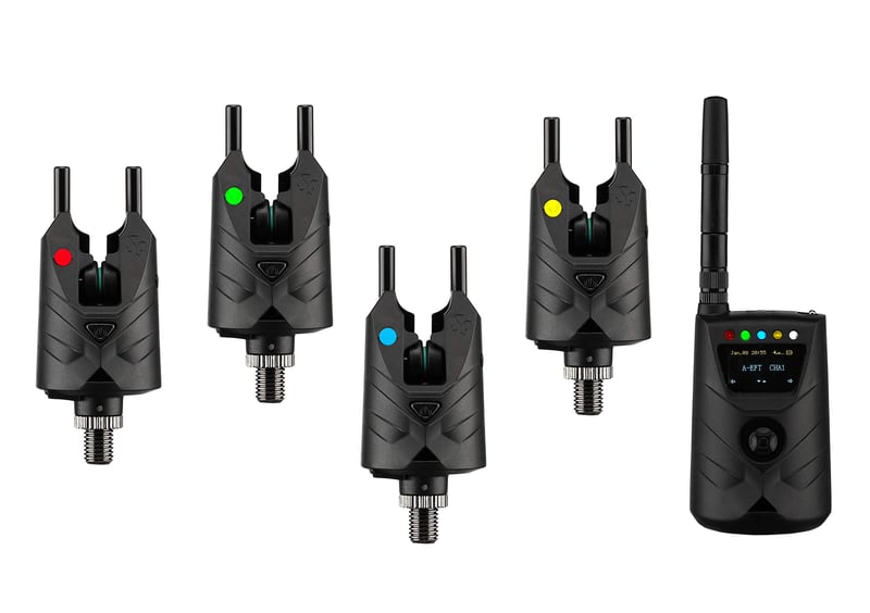New Direction Tackle S9pro 4+1 Bežični Set Signalizatora Ugriza | Upravljanje putem Pametnog Telefona | Prijamnik s Zaslonom | USB Punjenje | Noćno Svjetlo