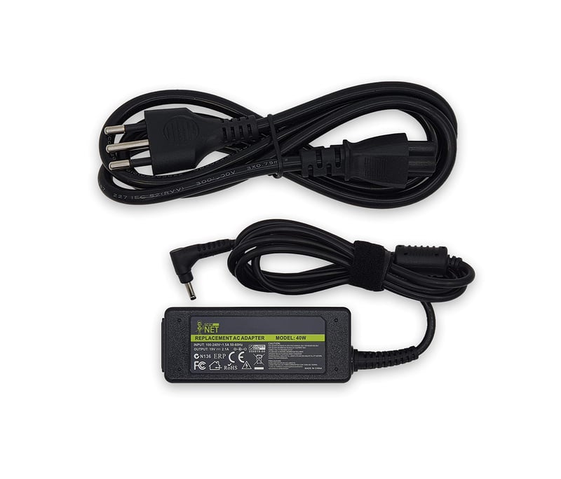 Nový sieťový adaptér (nabíjačka) pre notebook Samsung NP900X4C-A01IT NP900X3E-A03US NP900X3C-MS1US NP740U3EA01UB, 40W 19V 2.1A, konektor 3.0mm/1.1mm
