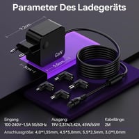 NEW POW 65W GaN töltőadapter ASUS VivoBook és Zenbook laptopokhoz - 4 kerek csatlakozóval 6
