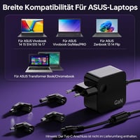 NEW POW 65W GaN töltőadapter ASUS VivoBook és Zenbook laptopokhoz - 4 kerek csatlakozóval 3
