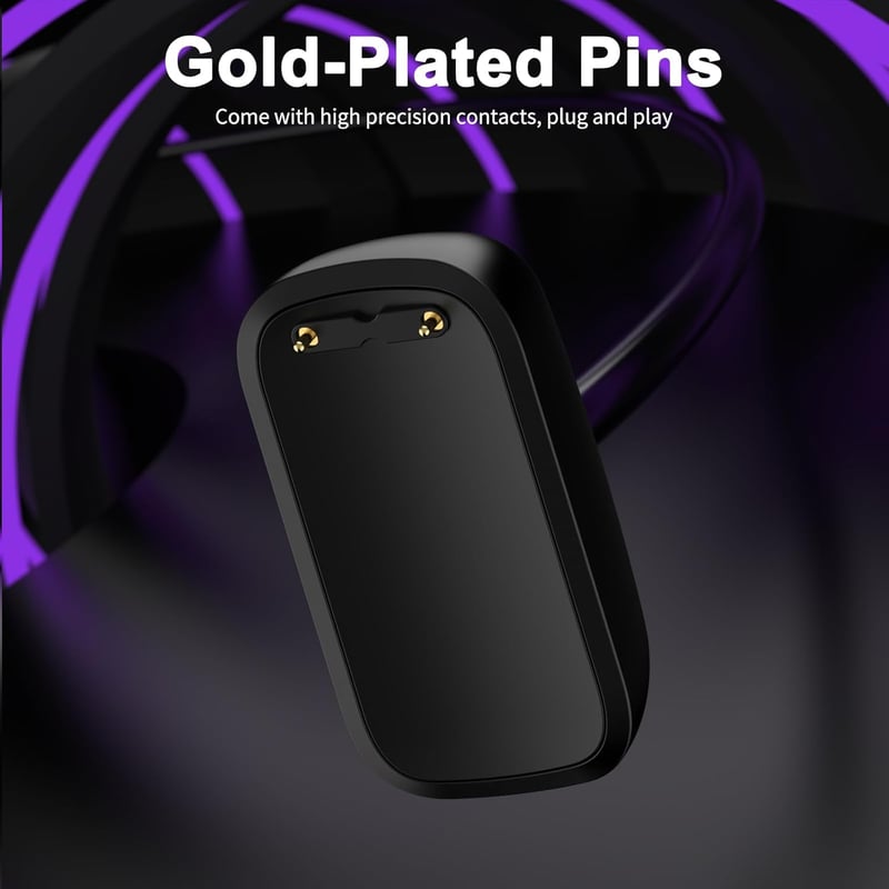 NEW POW USB-C Mágneses Töltőkábel Fitbit Charge 6/5/Luxe Okosórákhoz - 1m Töltőállomás USB-C/USB-A Adapterrel