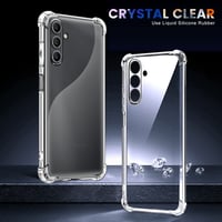 Puzdro New&Teck na Samsung Galaxy A14 4G/5G, priehľadný silikónový TPU kryt + 2 ks tvrdené sklo na ochranu displeja, so zosilnenými rohmi 2