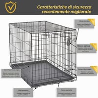 Skladacia kovová klietka pre psov New World 91 cm s jednokrídlovými dverami, zvýšenou bezpečnosťou a nepriepustným podnosom, pre stredne veľké a veľké psy 4