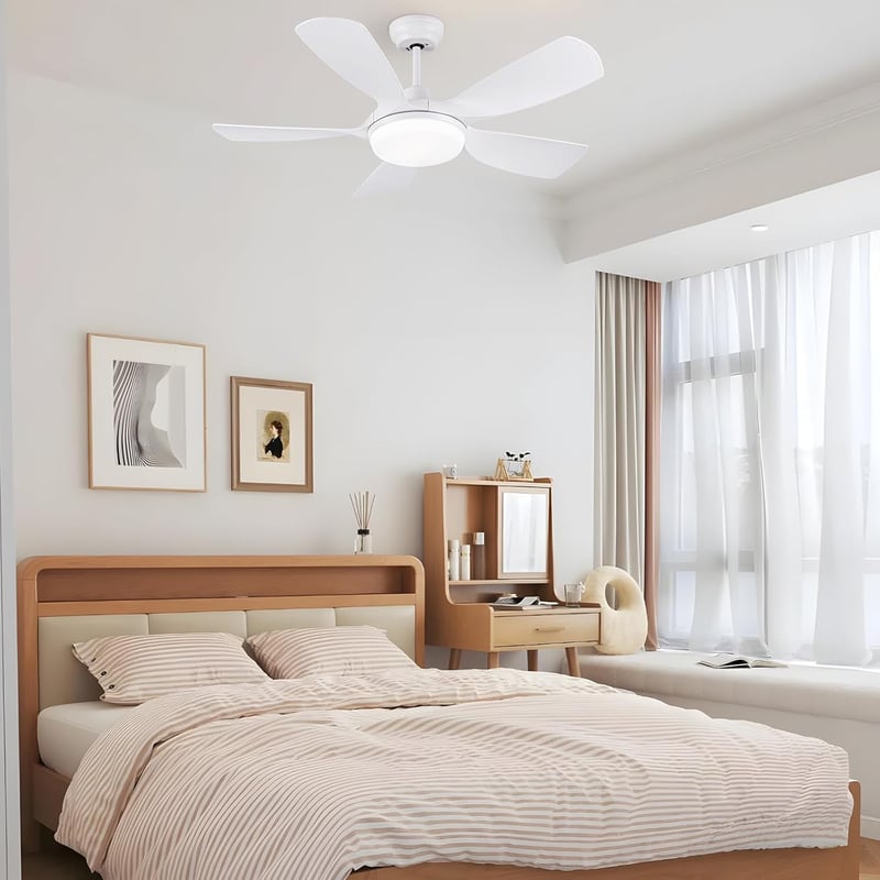 Newday 106 cm Mennyezeti Ventilátor Távirányítóval, Dimmelhető LED Világítással, 5 Lapátos Motor, Hálószobához és Nappalihoz