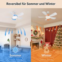 Newday 106 cm Mennyezeti Ventilátor Távirányítóval, Dimmelhető LED Világítással, 5 Lapátos Motor, Hálószobához és Nappalihoz 6
