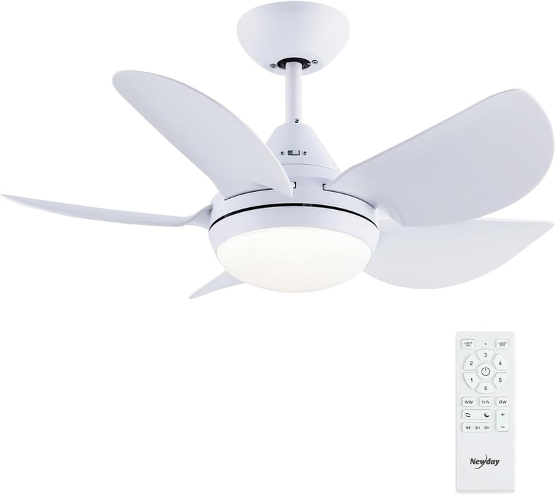 Newday mennyezeti ventilátor fa szín 106 cm világítással távirányítóval csendes fényerőszabályzós DC motor kétirányú 5 lapát