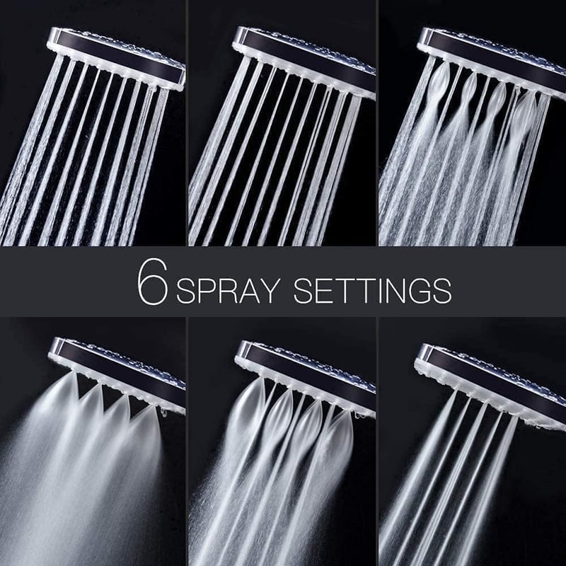 Newentor Zuhanyfej 1,5 m Csővel 6 Spray Móddal Krómozott
