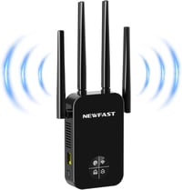 NEWFAST WiFi5 1200Mbps WiFi erősítő, Dual Band bővítő 4 antennával és LAN porttal 1