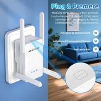 NEWFAST WiFi6 3000 Mbps Erősítő Dual Band 2,4/5 GHz Gigabit Ethernet 4 Antenna 5