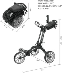 Newfly háromkerekű golfkocsi összecsukható könnyű kézikocsi esernyőtartóval 9