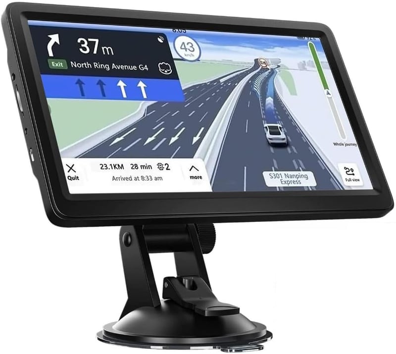 Sistem de navigație GPS auto NEWFUN de 9 inchi cu ecran tactil HD, ghidare vocală multilingvă, suport robust și hărți pentru Regatul Unit și Europa 2025