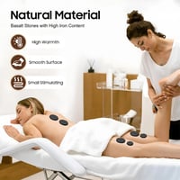 NEWFUN Set za masažu vrućim kamenjem, 20 bazaltnih masažnih kamenova, prijenosni set za zagrijavanje kamenja, za kućnu upotrebu, spa i relaksaciju 3
