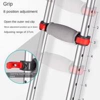 Pereche de cârje cu sprijin antebrahial NEWFUN, reglabile pe înălțime, 150 kg, aluminiu - gri 3