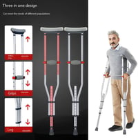 Pereche de cârje cu sprijin antebrahial NEWFUN, reglabile pe înălțime, 150 kg, aluminiu - gri 4
