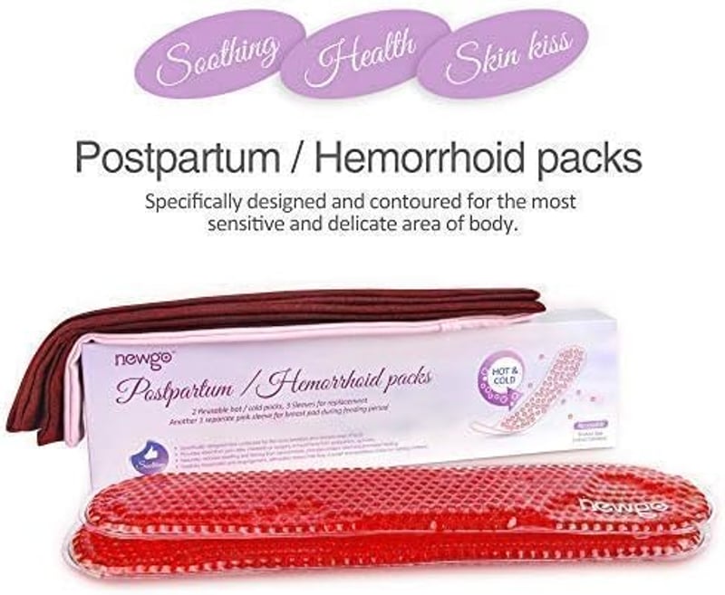 NEWGO Hűtőpárnák Szülés Utáni Perineum Ápoláshoz, 6 db Mosható Kompressz