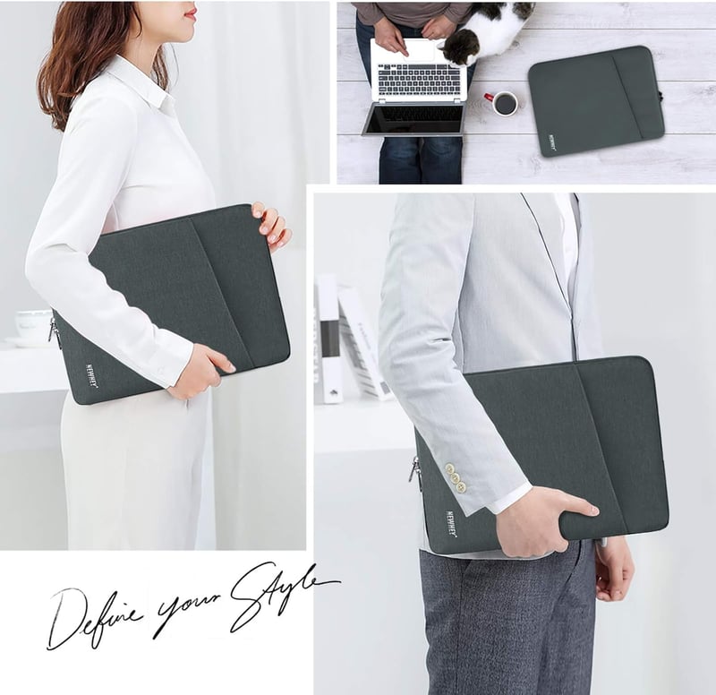 NEWHEY 15 Inch Laptop Sleeve Vízálló Ütésálló Notebook Táska Szürke