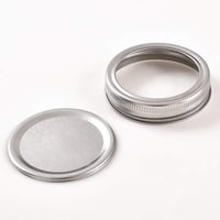 Newk 24 szett széles szájú befőttesüveg fedél és zárógyűrű 86 mm szilikon tömítéssel 24 fedél 24 gyűrű kompatibilis Ball Kerr ezüst 3