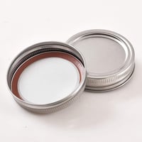 Newk 24 szett széles szájú befőttesüveg fedél és zárógyűrű 86 mm szilikon tömítéssel 24 fedél 24 gyűrű kompatibilis Ball Kerr ezüst 7