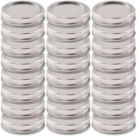 Newk 24 szett széles szájú befőttesüveg fedél és zárógyűrű 86 mm szilikon tömítéssel 24 fedél 24 gyűrű kompatibilis Ball Kerr ezüst 1