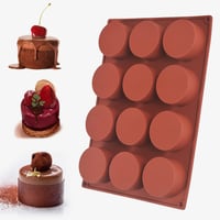 Newk valcová silikónová forma na pečenie, 2 balenia, 12 otvorov – cake pops, mydlo, čokoláda, bomba do kúpeľa, tvarohový koláč – 24,4 x 17,5 x 2,5 cm, hnedá 3
