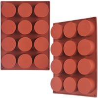 Newk valcová silikónová forma na pečenie, 2 balenia, 12 otvorov – cake pops, mydlo, čokoláda, bomba do kúpeľa, tvarohový koláč – 24,4 x 17,5 x 2,5 cm, hnedá 1